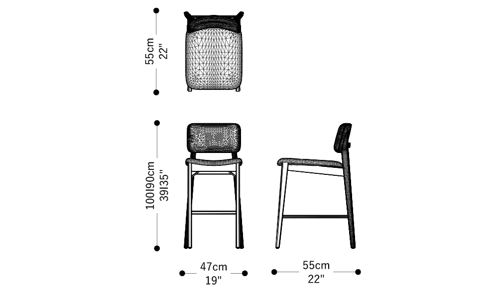 Image of the main dimensions of the product